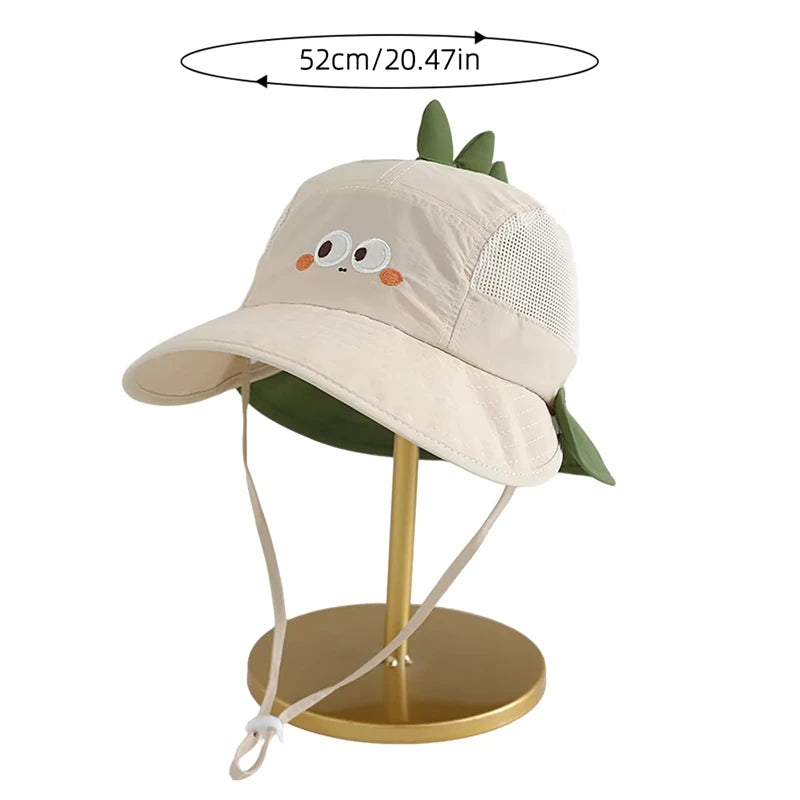 Cartoon Sunshade Baby Beach Hat Cute Bear Rabbit Ears Boys Girls Sun Visor Cap Summer Outdoor Breathable Mesh Panama Hats