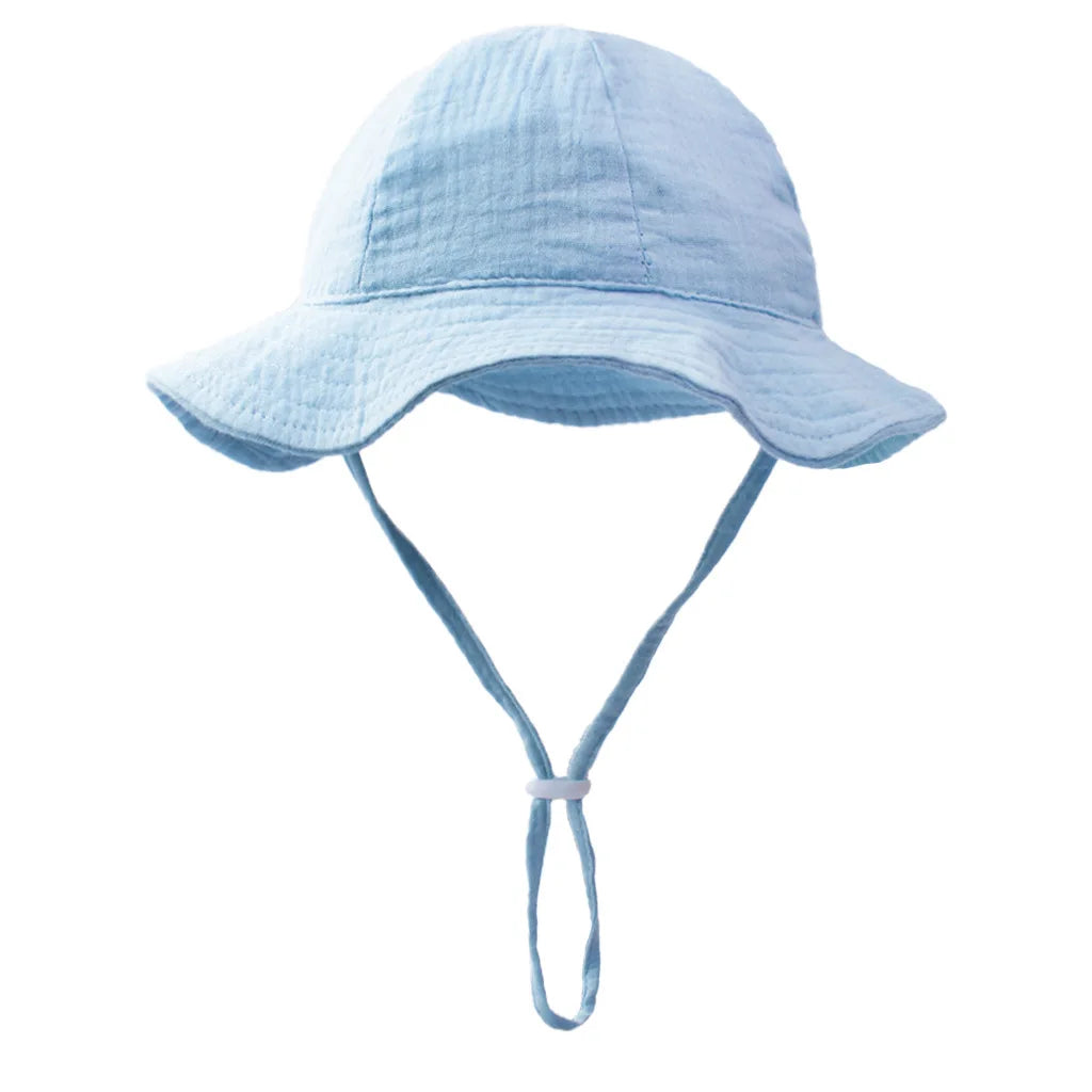 Baby Cotton Bucket Hats New Children Sunscreen Outdoor Caps Boys Girls Print Panama Hat Unisex Beach Fishing Hat For 3-12 Months