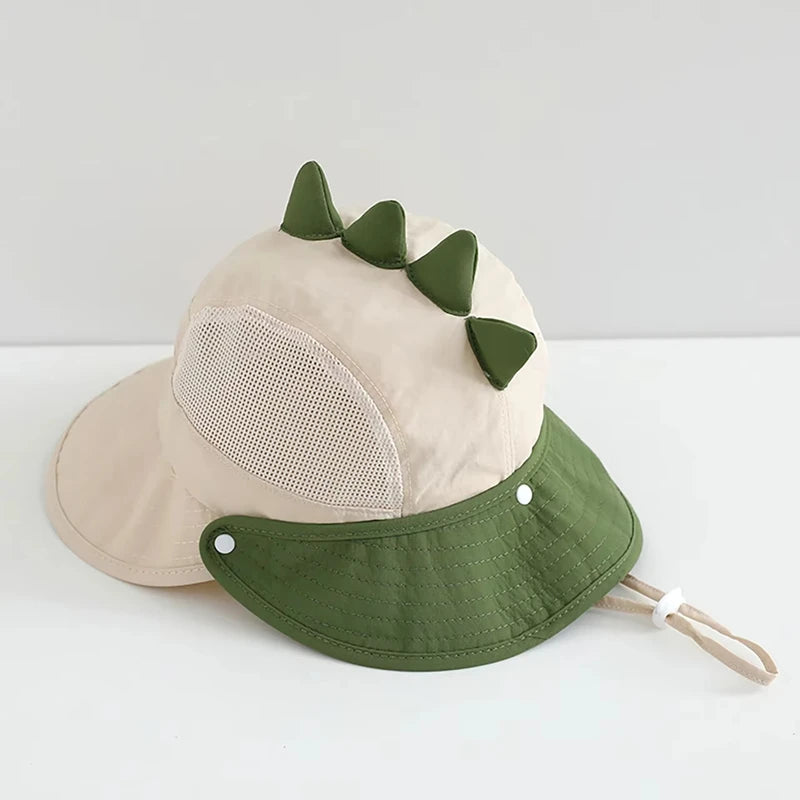 Cartoon Sunshade Baby Beach Hat Cute Bear Rabbit Ears Boys Girls Sun Visor Cap Summer Outdoor Breathable Mesh Panama Hats