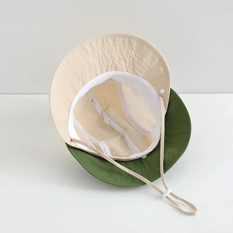 Cartoon Sunshade Baby Beach Hat Cute Bear Rabbit Ears Boys Girls Sun Visor Cap Summer Outdoor Breathable Mesh Panama Hats