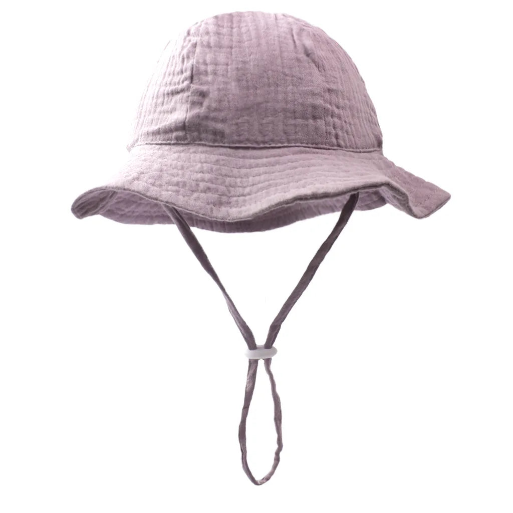 Baby Cotton Bucket Hats New Children Sunscreen Outdoor Caps Boys Girls Print Panama Hat Unisex Beach Fishing Hat For 3-12 Months